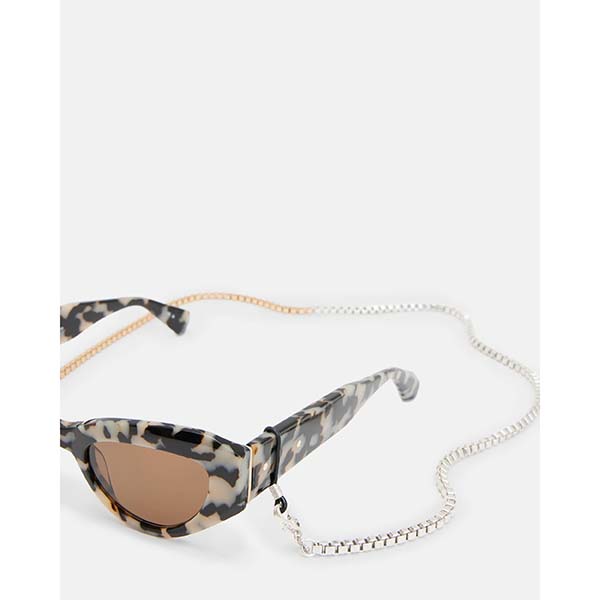 Allsaints Australia Womens Two Tone Box Glasses Chain Brass/Silver AU02-728